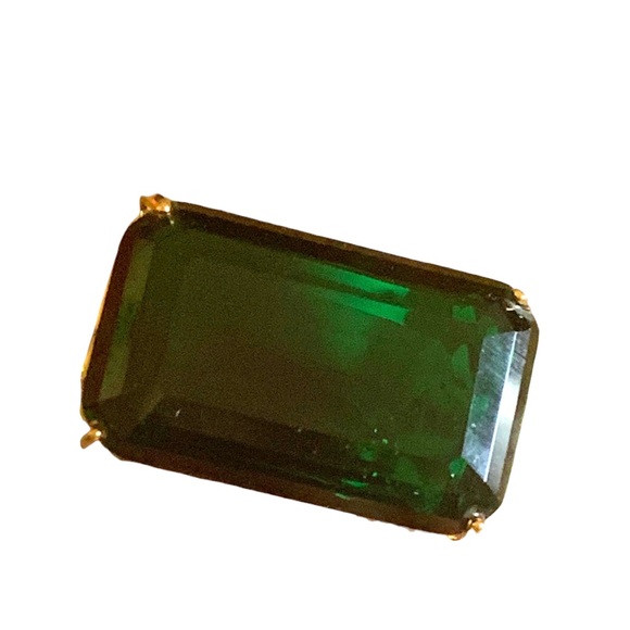 ♠️ KATE SPADE NEW YORK What a Gem Emerald Green Crystal Gold Womans Ring Jewelry - Picture 7 of 10